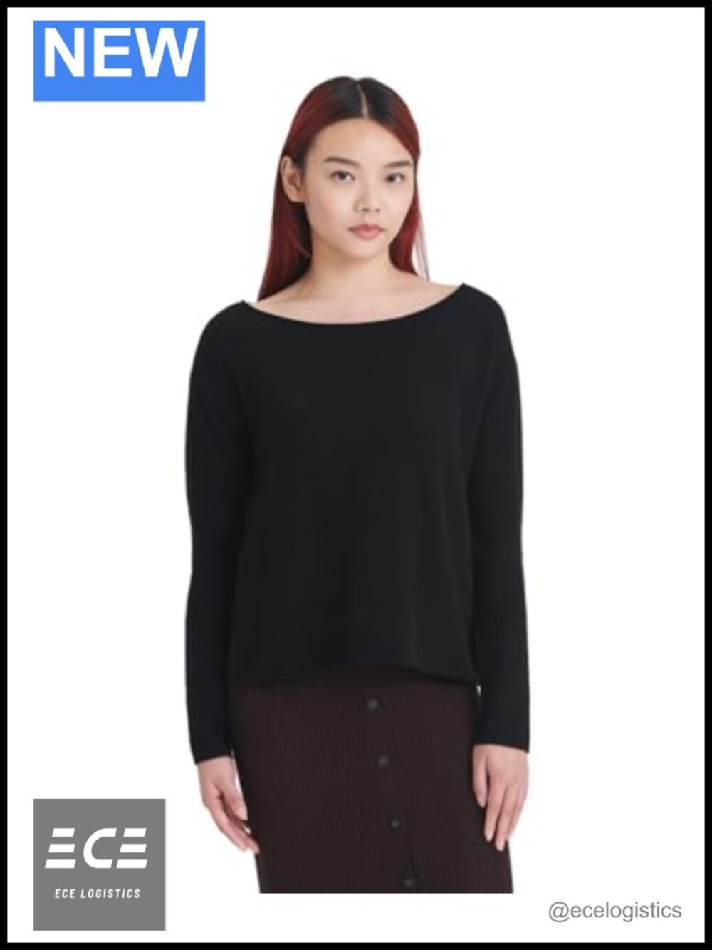 100% Cashmere Boatneck Sweater Drop Shoulder Relaxed Pullover